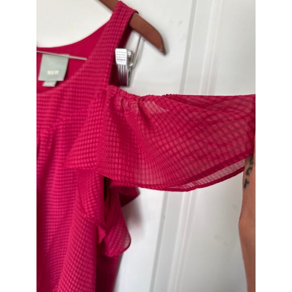 Anthropologie Maeve Baby Doll Ophiela Pink Red Raspberry Blouse US 14 - Picture 7 of 9